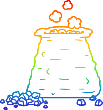 gökkuşağı gradyan çizgi çizimi bir insan tarafından çizilmiş bir kömür çuvalı
