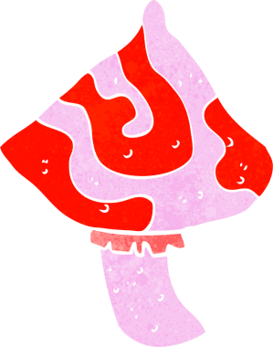 Bir insan tarafından çizilmiş mantar taburesi.