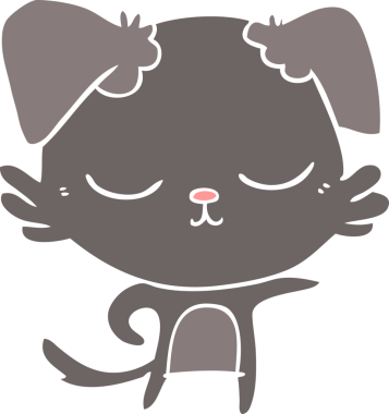 Bir insan tarafından çizilmiş şirin düz renkli çizgi film köpeği.