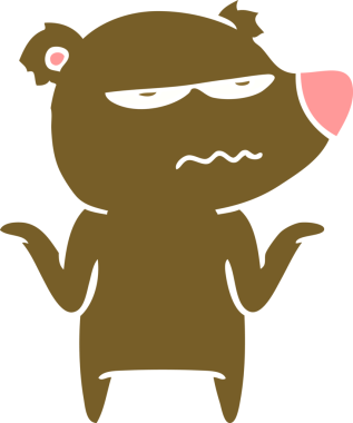 bir insan tarafından çizilmiş ayı düz renkli çizgi film.