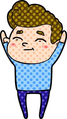 Bir insan tarafından çizilmiş mutlu çizgi film adamı.