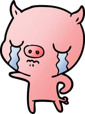 Bir insan tarafından çizilmiş domuz ağlaması.
