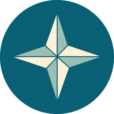 Bir insan tarafından çizilmiş bir yıldızın ikonik dövme şekli