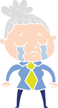 Bir insan tarafından çizilmiş düz renkli karikatür.