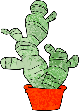 bir insan tarafından çizilmiş karikatür kaktüsü