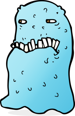 Bir insan tarafından çizilmiş iğrenç bir hayalet.