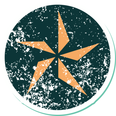 Bir insan tarafından çizilmiş bir yıldızın sembolik dövmeli görüntüsü