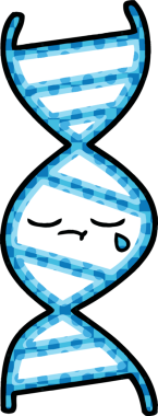 Bir insan tarafından çizilmiş bir DNA ipliğinin çizgi romanı.