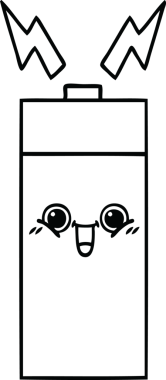 Bir insan tarafından çizilmiş bir pilin çizgi çizimi