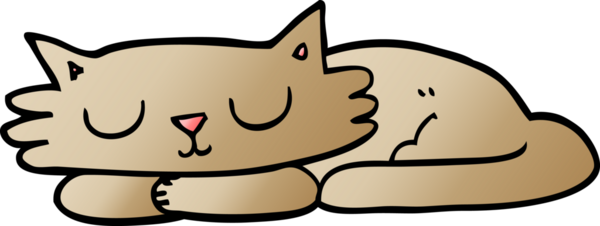 Uyuyan kedi bir insan tarafından çizilmiş.