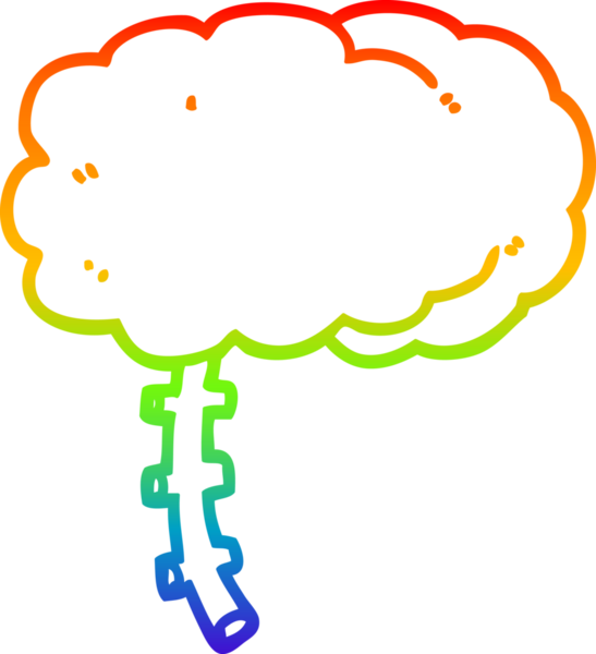 gökkuşağı gradyan çizimi bir insan tarafından çizilmiş bir çizgi beyin