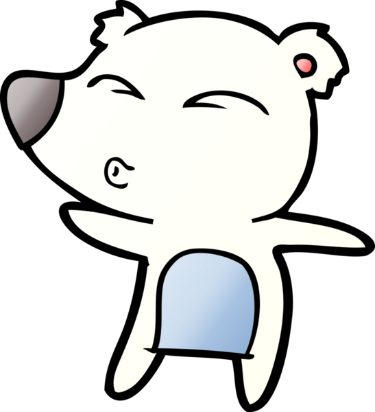 Bir insan tarafından çizilmiş kutup ayısı karikatürü