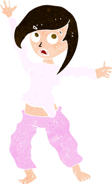 Bir insan tarafından çizilmiş korkmuş bir karikatür.