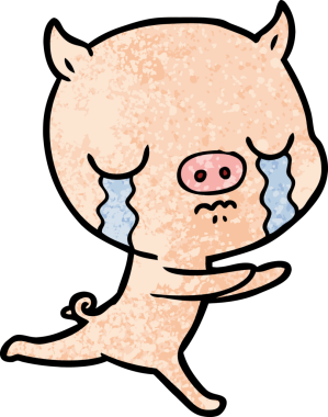 Bir insan tarafından çizilmiş domuz ağlaması.