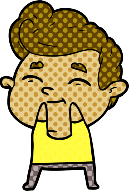 Bir insan tarafından çizilmiş mutlu çizgi film adamı.