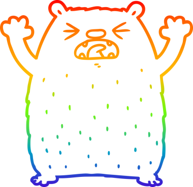 Bir insan tarafından kükreyen kutup ayısının gökkuşağı gradyan çizimi