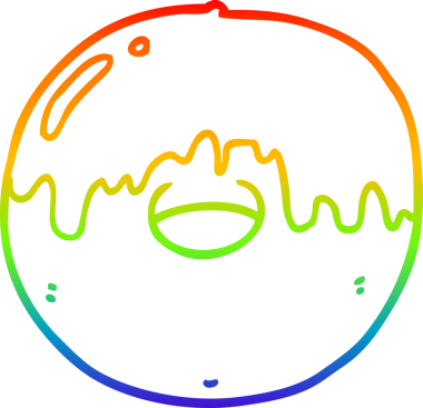 gökkuşağı gradyan çizgi çizimi bir insan tarafından çizilmiş bir çörek