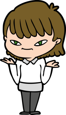 Bir insan tarafından çizilmiş karikatür kadın.