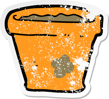 Bir insan tarafından çizilmiş karikatür bitkisi etiketi.