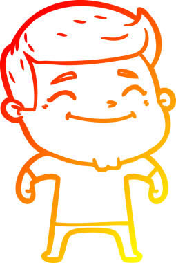 Bir insan tarafından çizilmiş mutlu bir çizgi film karakteri çizimi.