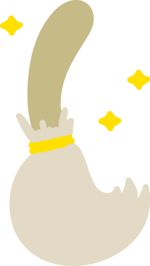 Bir insan tarafından çizilmiş sihirli süpürge sopası.