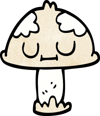 Bir insan tarafından çizilmiş şirin mantarlar.