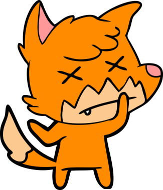 Bir insan tarafından çizilmiş ölü tilki çizgi filmi