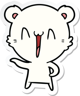 Bir insan tarafından çizilmiş gülen kutup ayısının çıkartması.