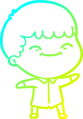 Bir çizgi film karakteri çizen soğuk çizgi bir insan tarafından çizilmiş mutlu çocuk.