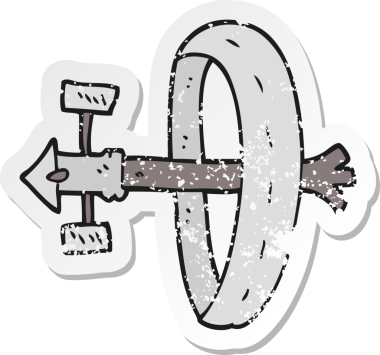 Bir insan tarafından çizilmiş karikatür uzay istasyonunun gerilimli çıkartması.