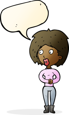 Bir insan tarafından çizilmiş konuşma balonlu bir karikatür.