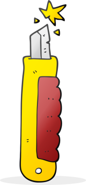 Bir insan tarafından çizilmiş karikatür bıçağı.