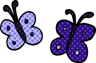 Bir insan tarafından çizilmiş karalama kelebeği.