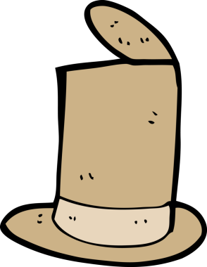 Bir insan tarafından çizilmiş eski bir şapka.