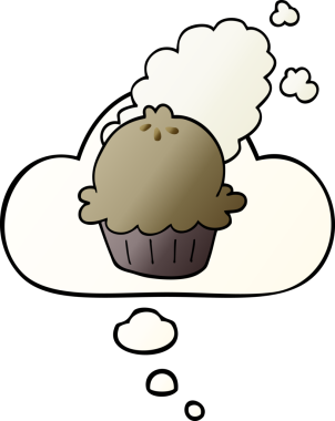 Düşünce baloncuklu tatlı çizgi film turtası bir insan tarafından çizilmiş.