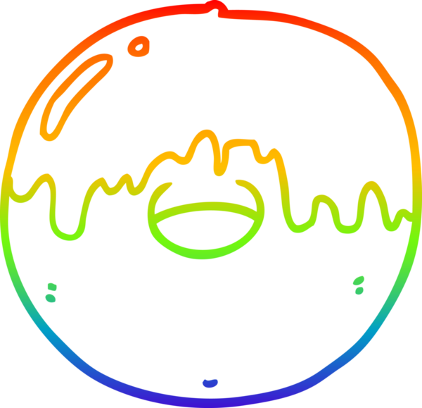 gökkuşağı gradyan çizgi çizimi bir insan tarafından çizilmiş bir çörek