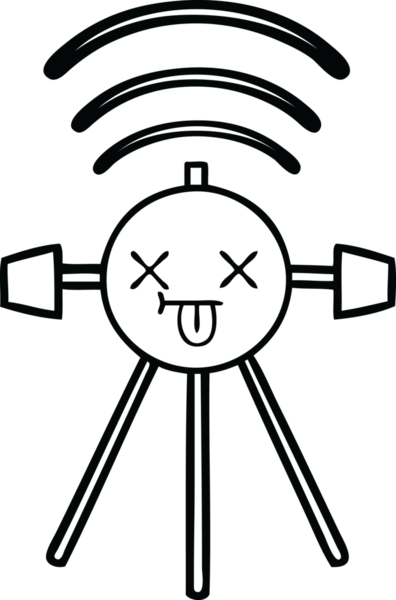 Bir insan tarafından çizilmiş bir uydu karikatürü.