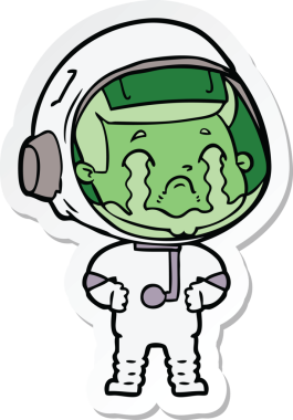 Bir insan tarafından çizilmiş ağlayan bir astronotun çıkartması.