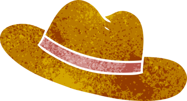 El çizimi retro karikatür bir insan tarafından çizilmiş bir şapka