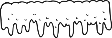 Bir insan tarafından çizilmiş serbest çizim siyah beyaz çizgi film damlaları