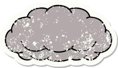 Bir insan tarafından çizilmiş gri bir bulutun geleneksel stil dövmesi.