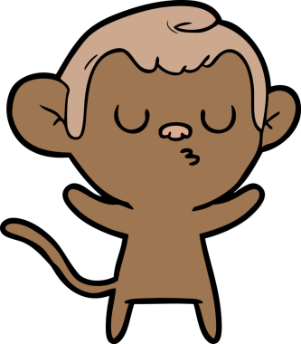 Bir insan tarafından çizilmiş çizgi maymun.