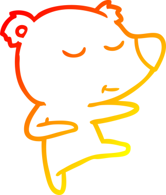 Bir insan tarafından çizilmiş mutlu bir ayının çizgi film çizimi.