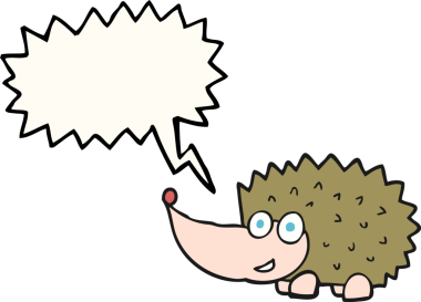 Bir insan tarafından çizilmiş serbest konuşma balonu kirpi.