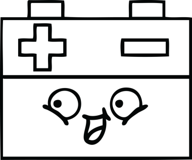 Bir insan tarafından çizilmiş araba aküsünün çizgi çizimi