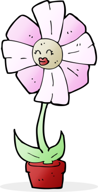 Bir insan tarafından çizilmiş karikatür çiçeği