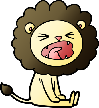 Bir insan tarafından çizilmiş kızgın aslan çizgi filmi.