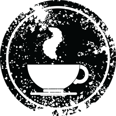 Bir insan tarafından çizilmiş bir fincan sıcak kahve.