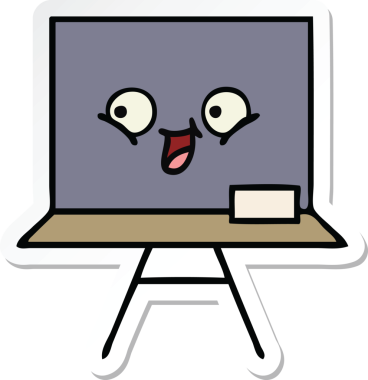 Bir insan tarafından çizilmiş şirin bir karikatür çıkartması.