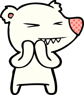 Bir insan tarafından çizilmiş kızgın kutup ayısı çizgi filmi.